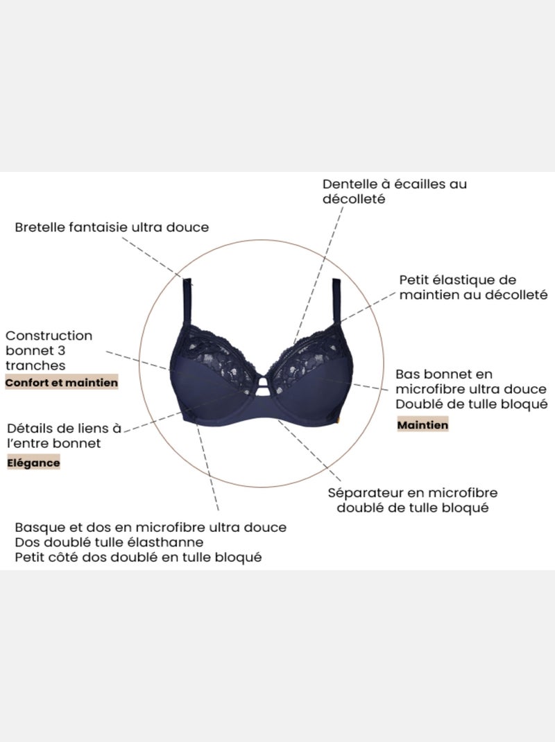 Soutien-gorge Lily Sans Complexe Bleu marine - Kiabi