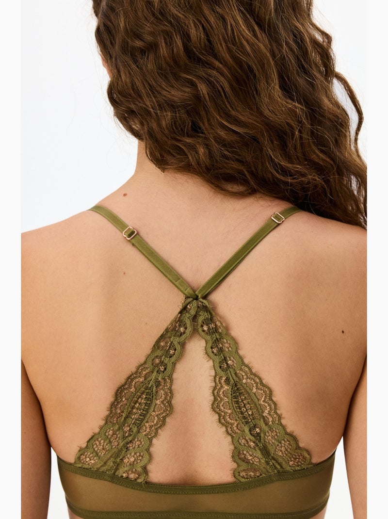 Soutien-gorge lolup rembourré push up à ouverture frontale penti Kaki - Kiabi