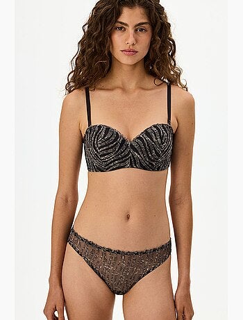Soutien-gorge lotus broidery à motif serpent et rembourré penti