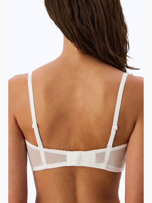 Soutien-gorge lotus cassé en satin fleuri, avec rembourrage penti - Kiabi