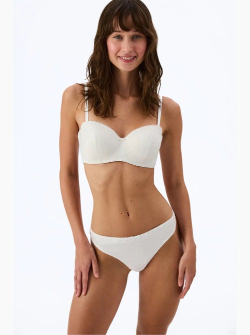 Soutien-gorge lotus cassé en satin fleuri, avec rembourrage penti - Kiabi