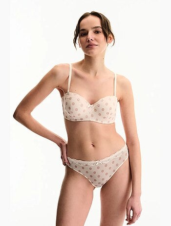 Soutien-gorge lotus mesh à pois, rembourré penti