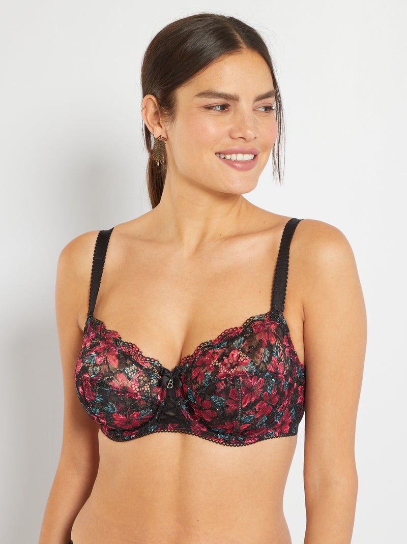 Soutien-gorge Luccia Swing 'Bestform' noir/rose - Kiabi