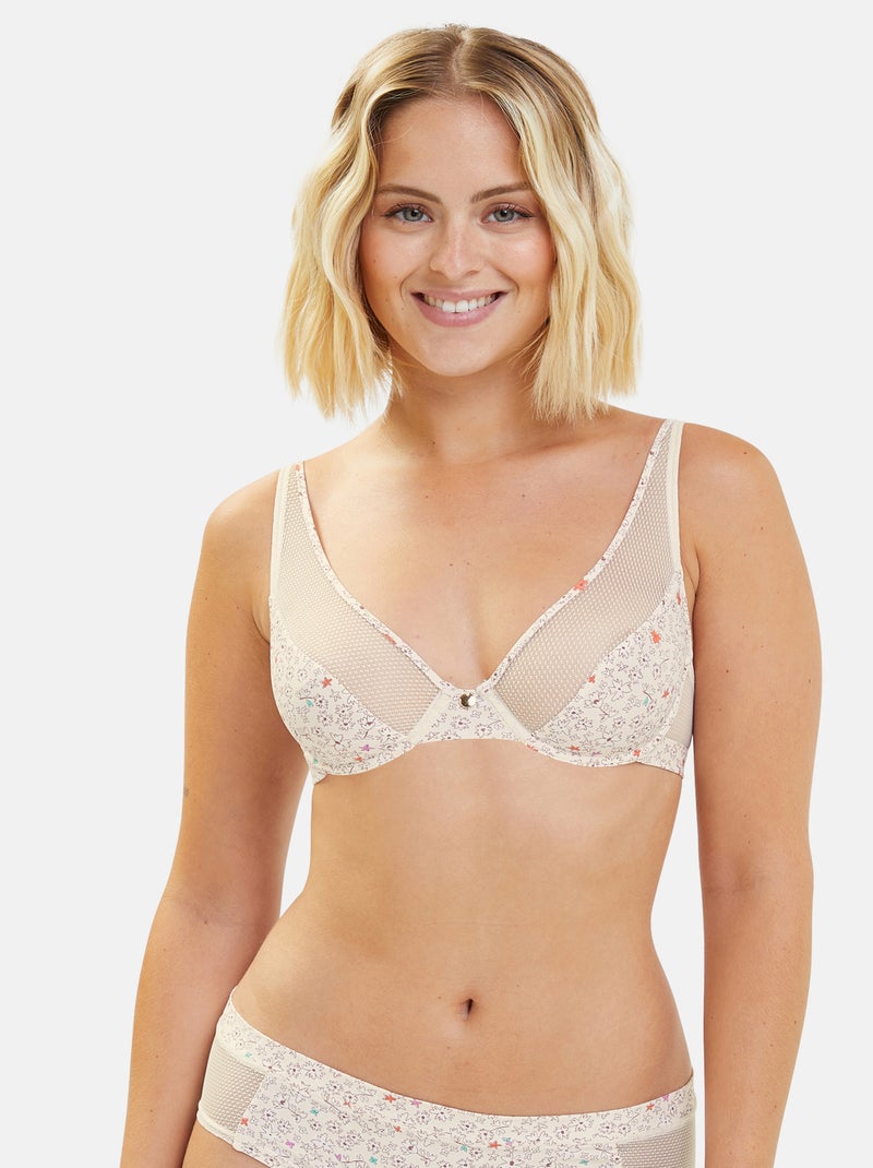 Soutien-gorge Merveilleuse Pop Billet Doux Blanc Gris - Kiabi