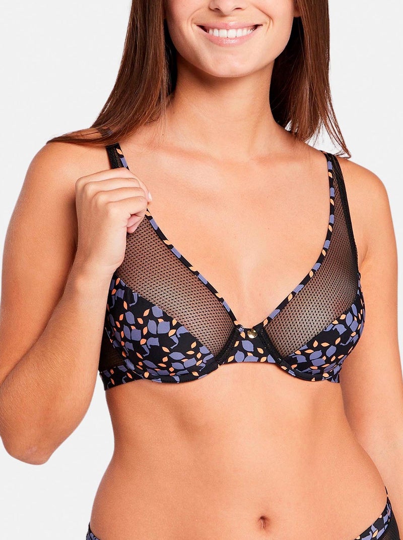 Soutien-gorge Merveilleuse Pop Billet Doux Noir Violet clair - Kiabi