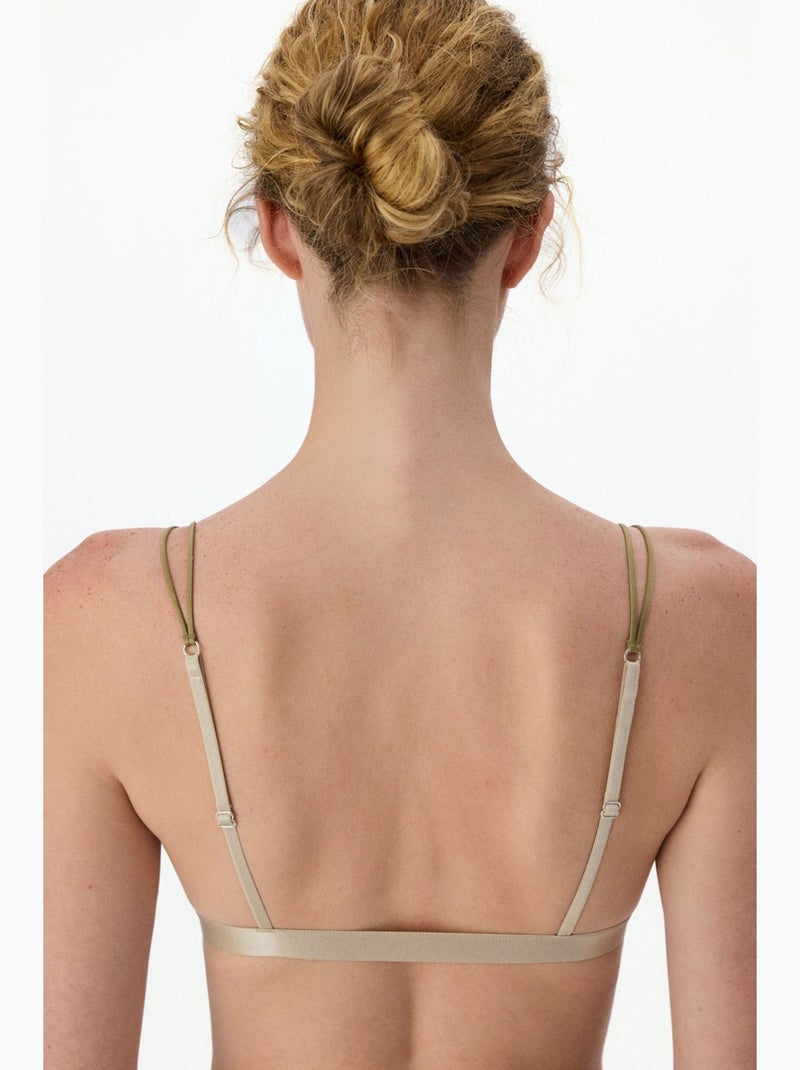 Soutien-gorge micro femme dentelle triangle penti Beige argile - Kiabi