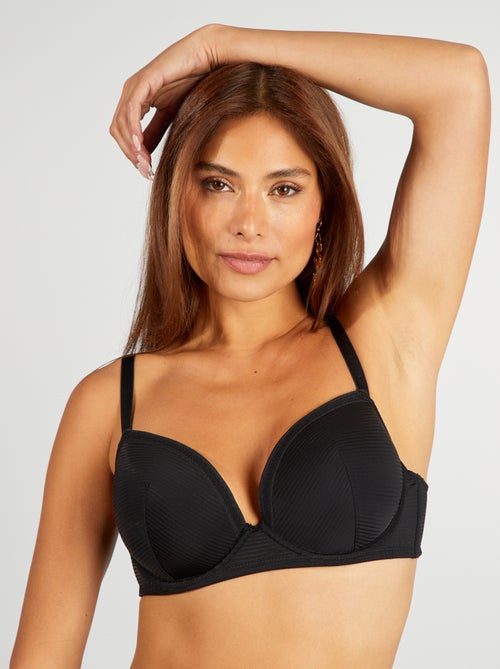 Soutien-gorge microfibre à fines rayures ajourées D&E - Kiabi