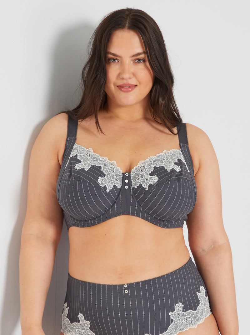 Soutien-gorge microfibre gris foncé - Kiabi