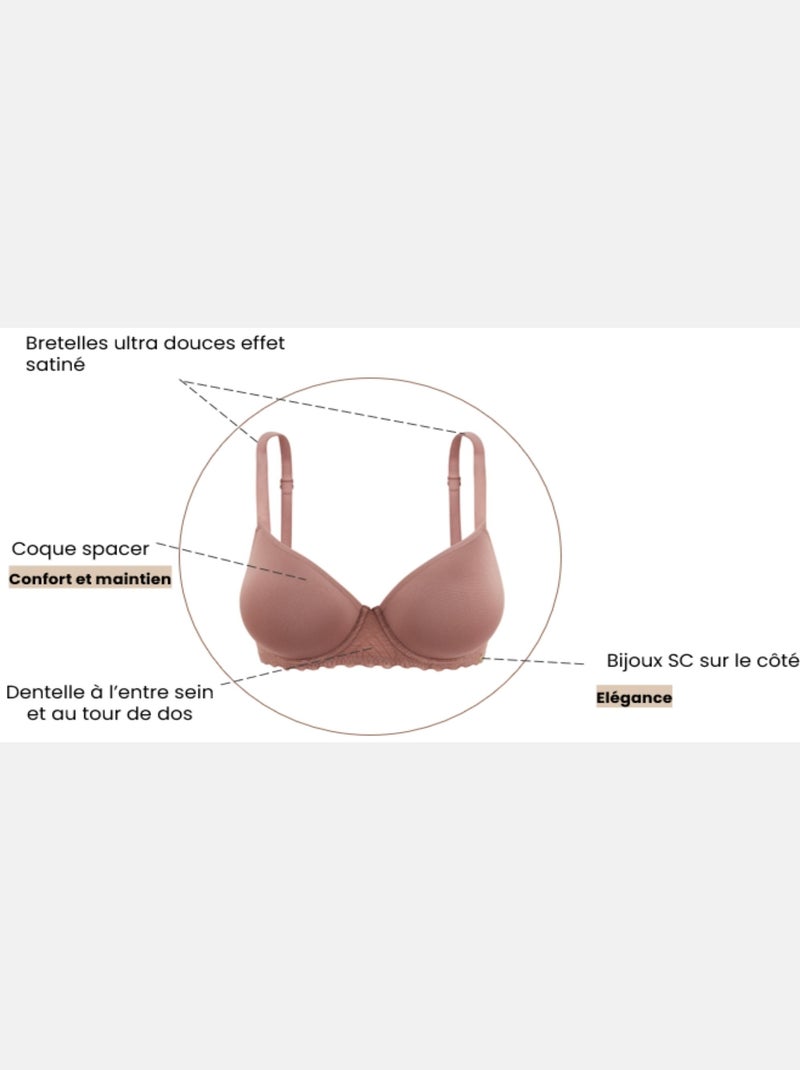 Soutien-gorge moulé Daily Softness Sans Complexe Marron noisette - Kiabi