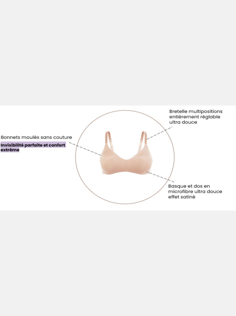 Soutien-gorge moulé Unseen Sans Complexe Beige - Kiabi