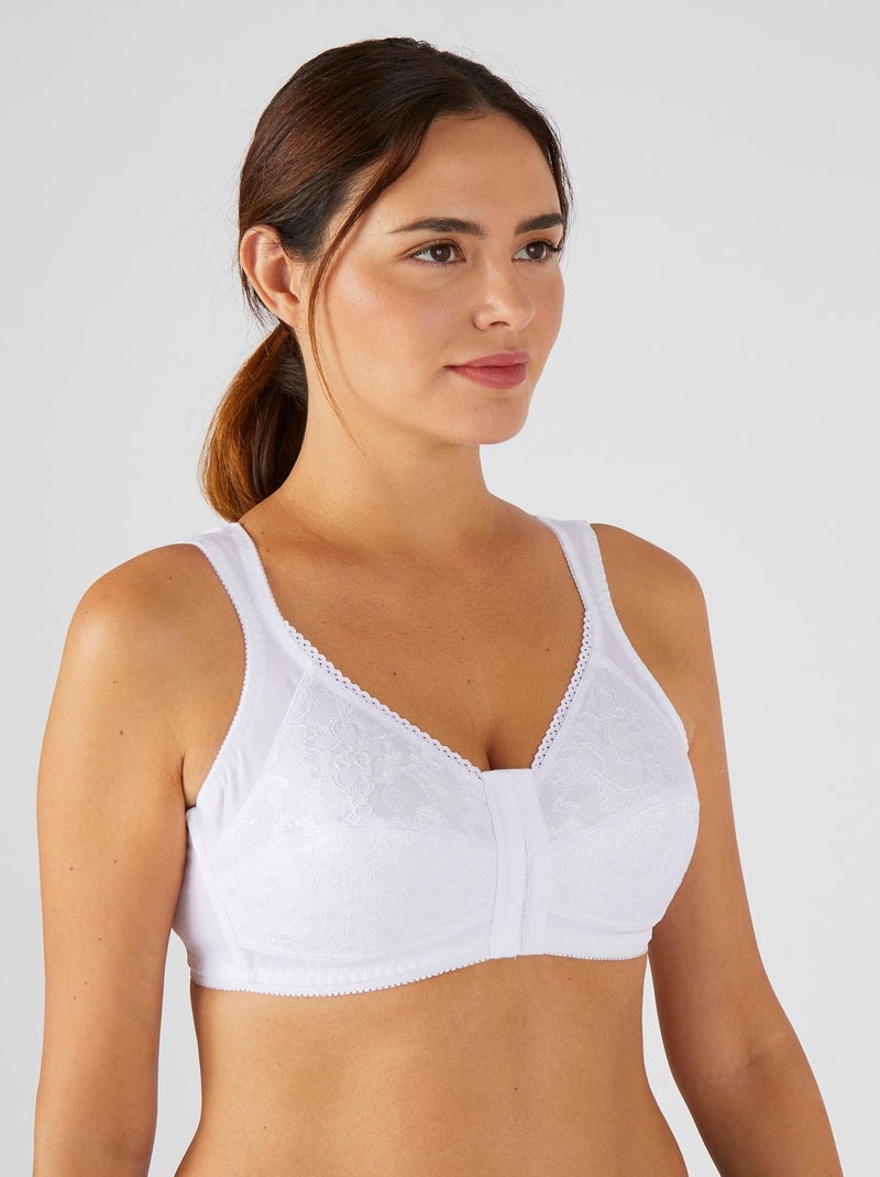 Soutien-gorge ouvert devant, avec renfort dos - Damart Blanc - Kiabi