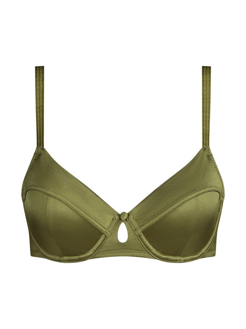 Soutien-gorge paddé avec armatures Silk Radiance Kaki - Kiabi