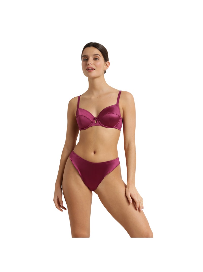 Soutien-gorge paddé avec armatures Silk Radiance Prune - Kiabi