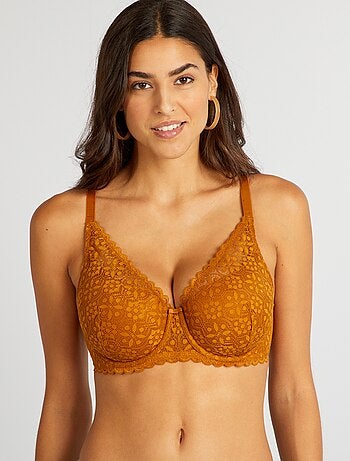 Soutien-gorge Bleu Et Moutarde Taille 90C Bronzini - Neuf Avec étiquettes