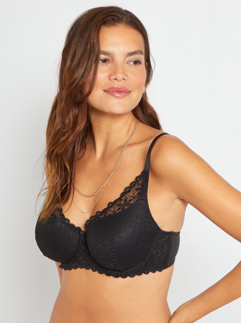 Soutien-gorge paddé bonnet D&E noir - Kiabi