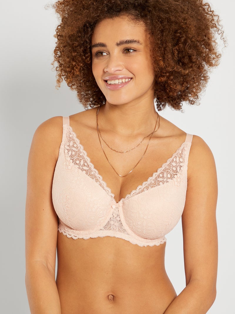 Soutien-gorge paddé bonnet D&E rose pâle - Kiabi
