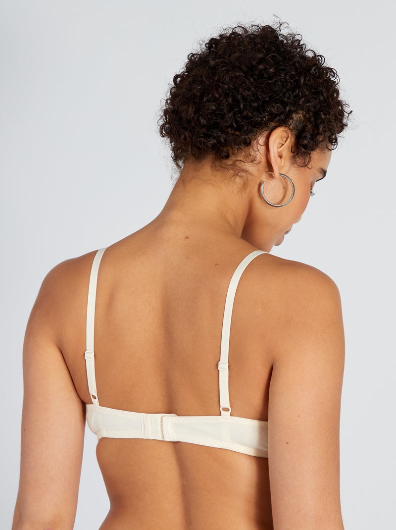 Soutien-gorge paddé coton Beige - Kiabi