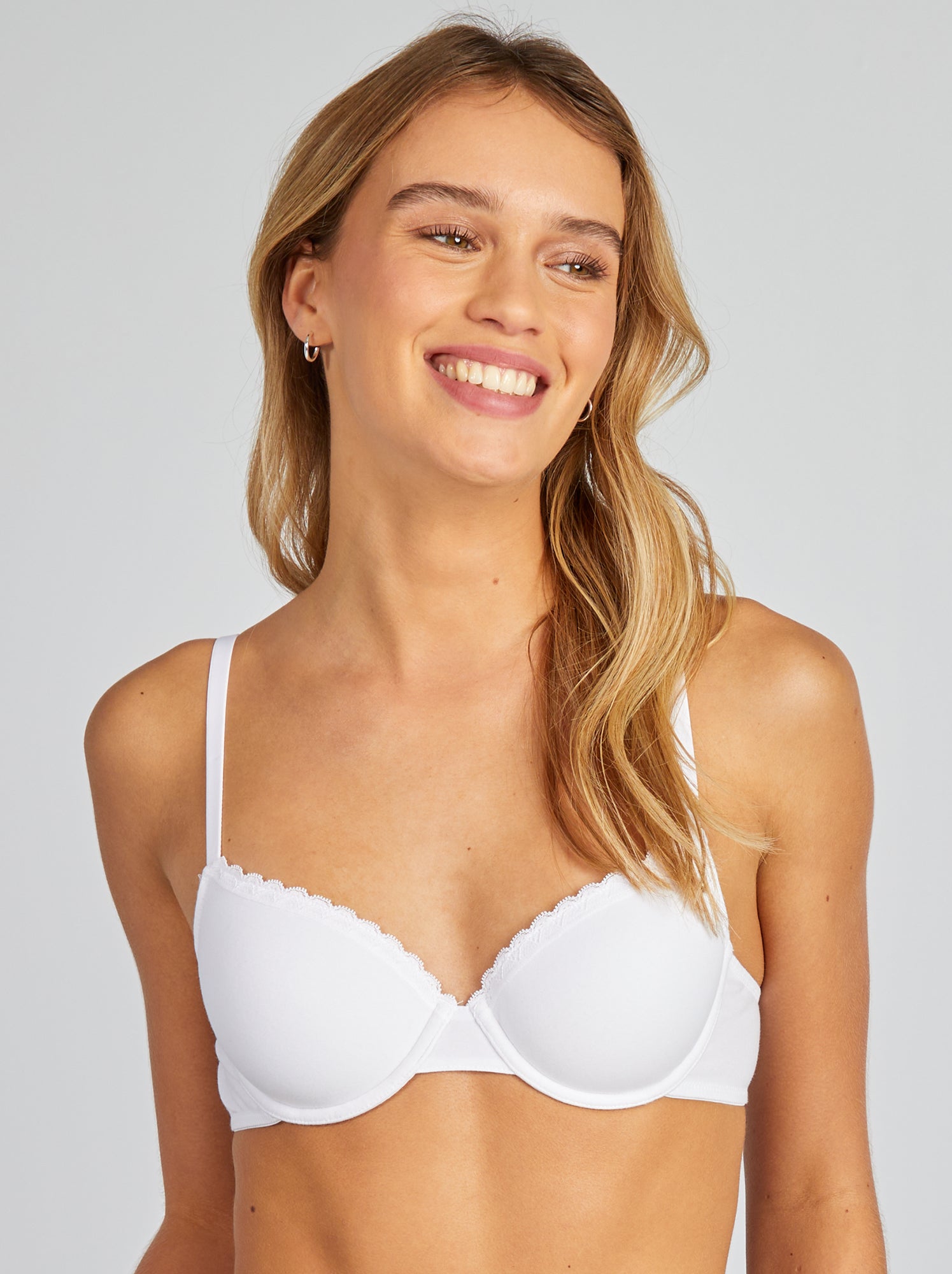 Soutien-gorge paddé coton - blanc - Femme - 7.00€ - Kiabi