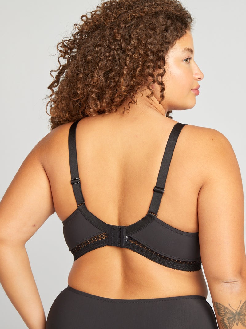 Soutien-gorge paddé en dentelle noir - Kiabi