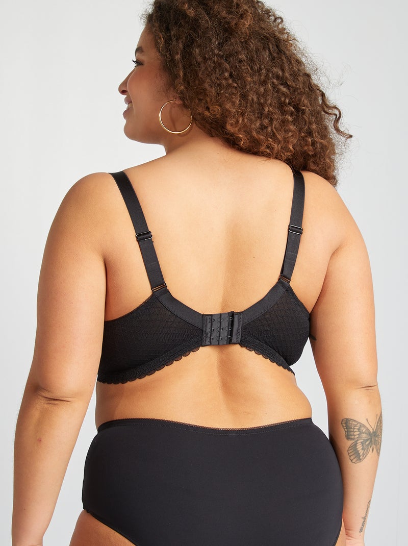 Soutien-gorge paddé en dentelle noir - Kiabi