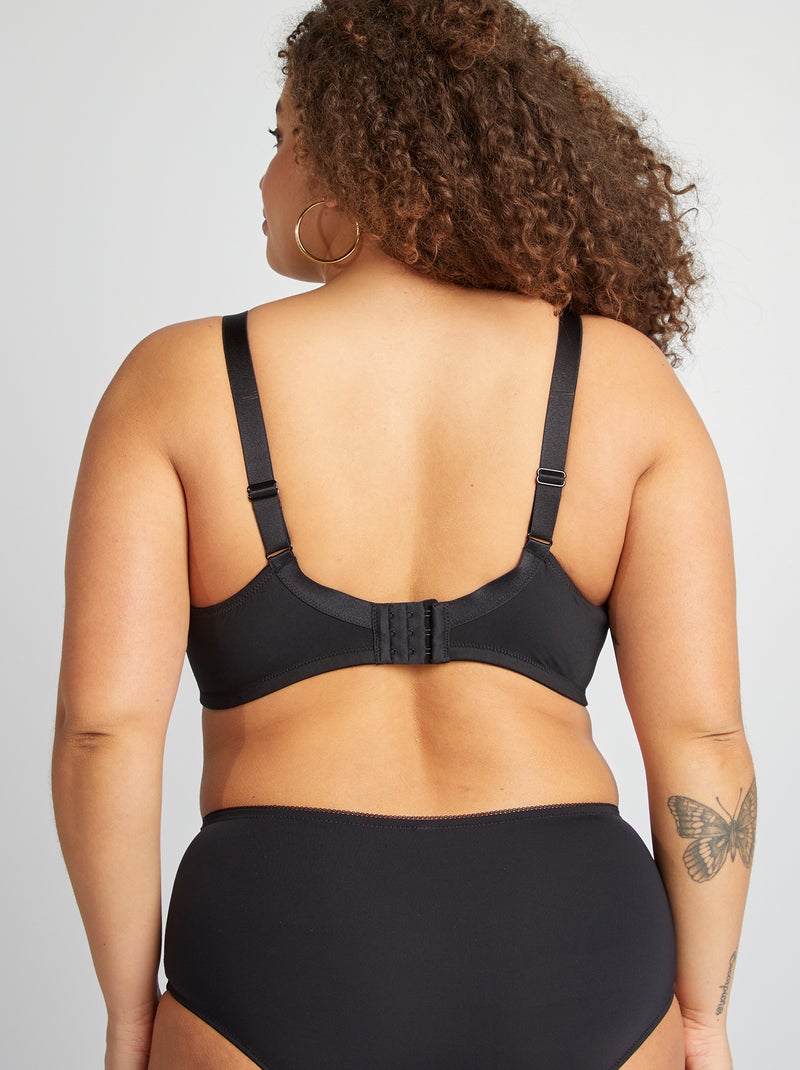 Soutien-gorge paddé en microfibre noir - Kiabi