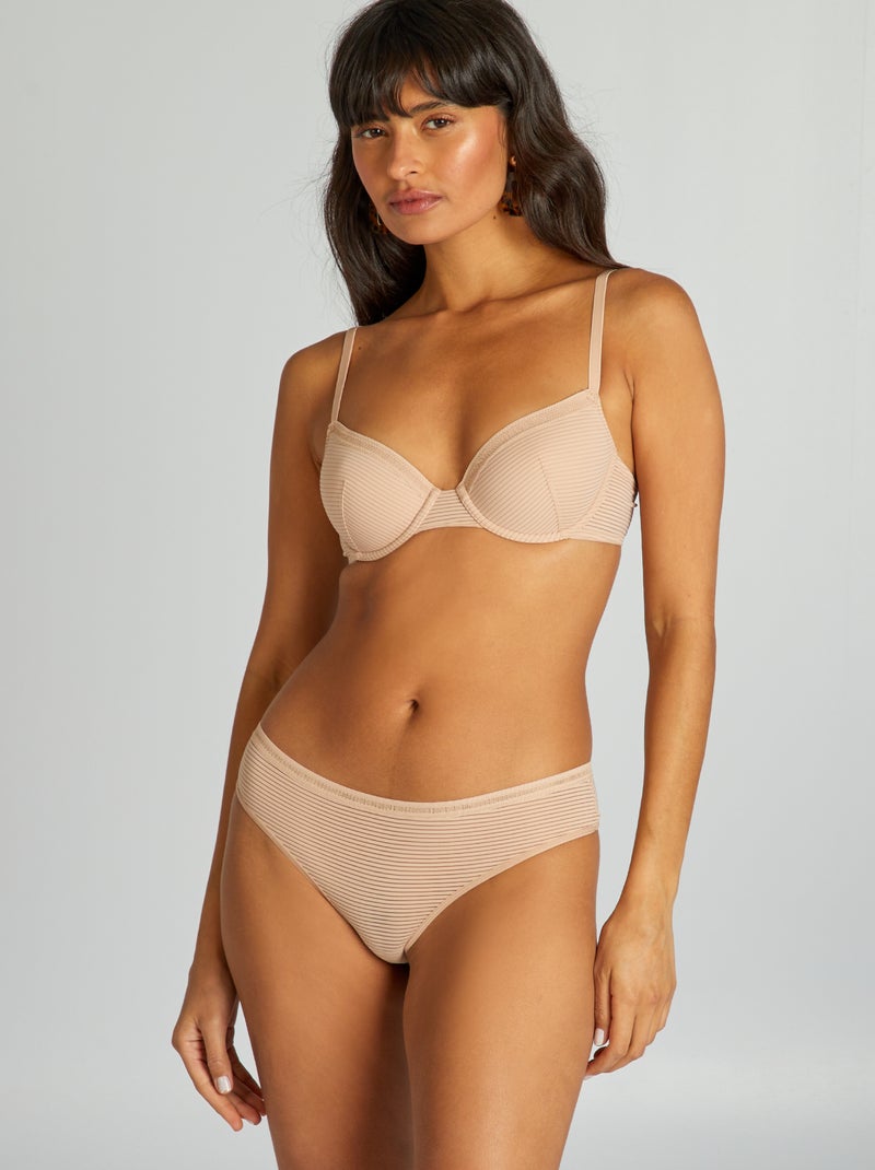 Soutien-gorge paddé microfibre Rose chair - Kiabi