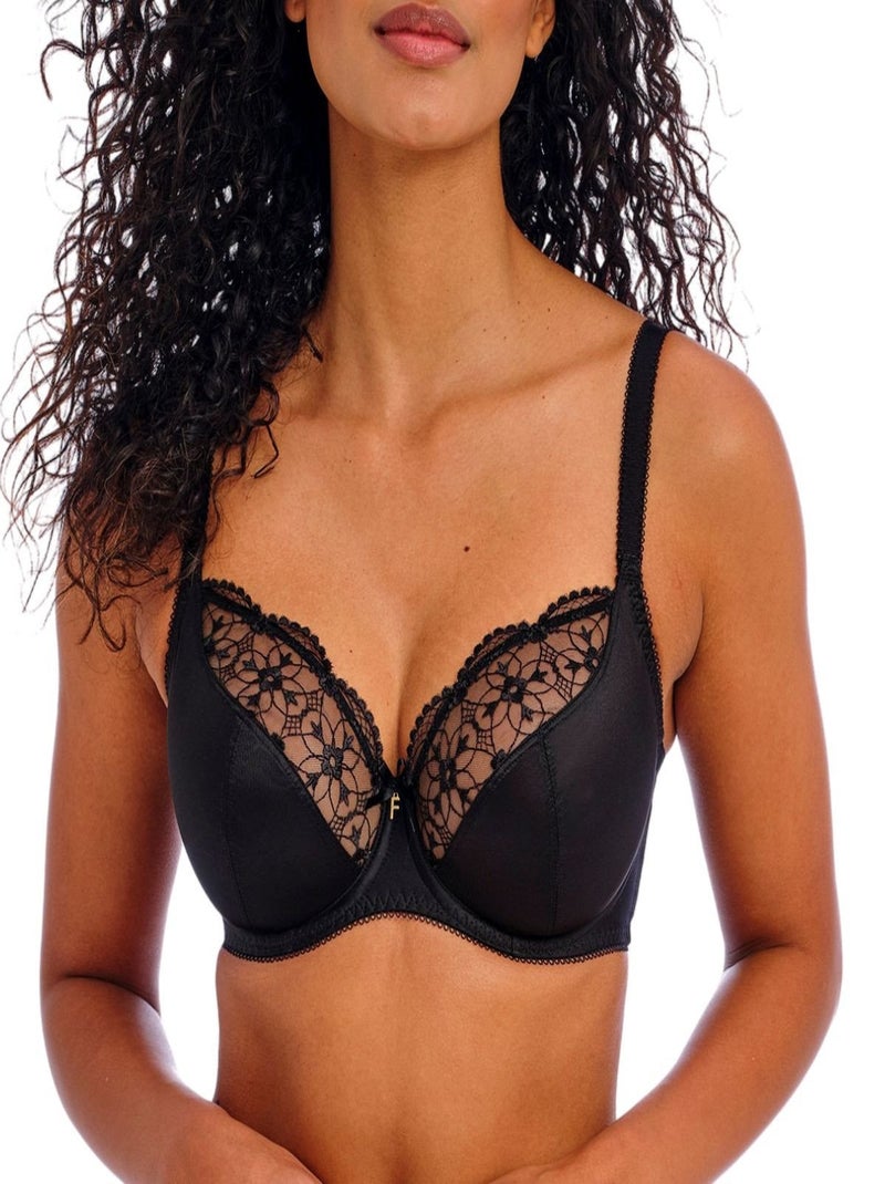 Soutien-gorge plongeant à armatures Hallie Noir - Kiabi