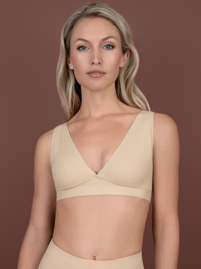 Soutien gorge plongeant beige - Kiabi