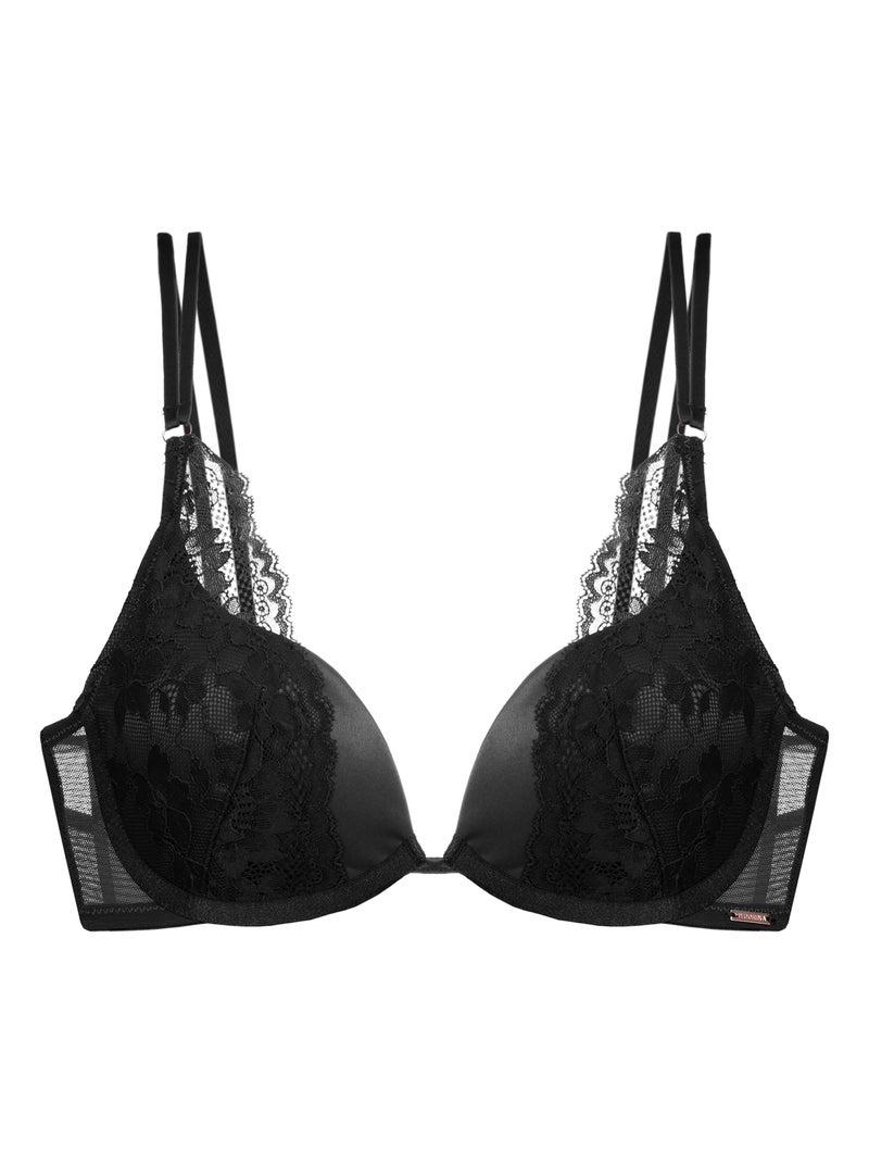 Soutien-gorge plongeant en satin lyra Dorina Noir - Kiabi