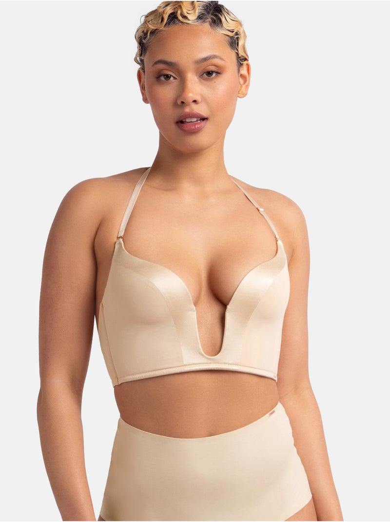 Soutien-gorge plongeant Essentiel Dorina Beige - Kiabi