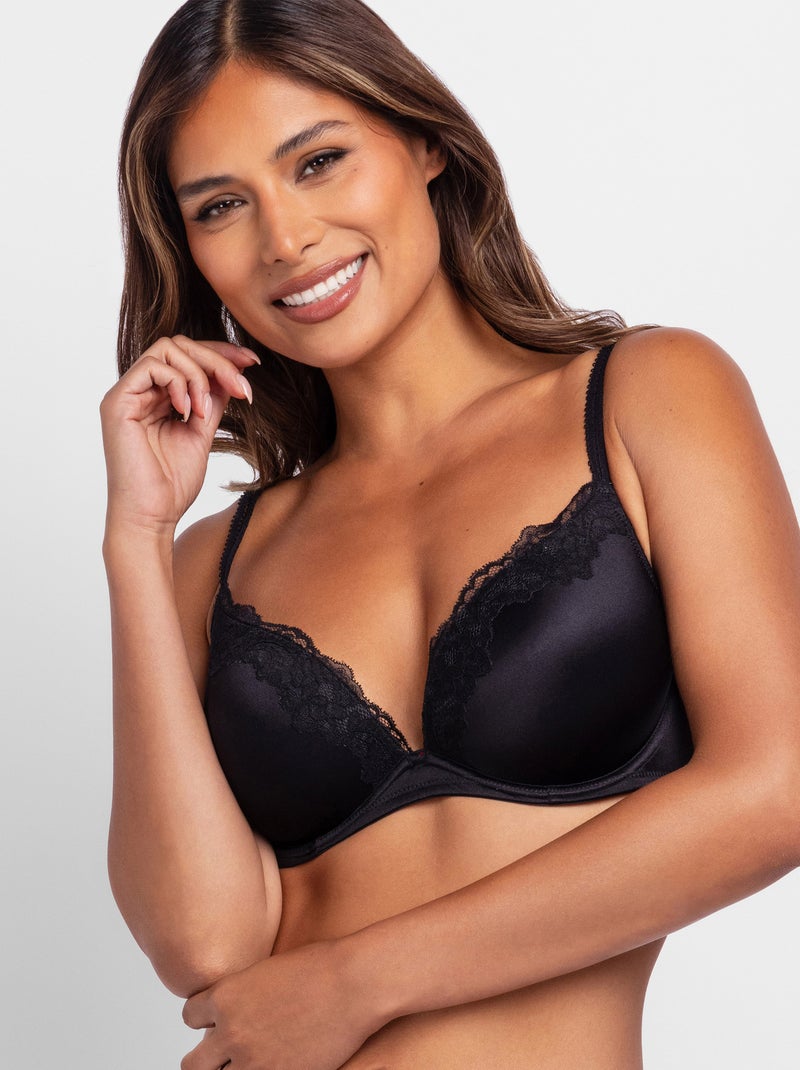 Soutien-gorge plongeant micro push up brillant origins Dorina Noir - Kiabi