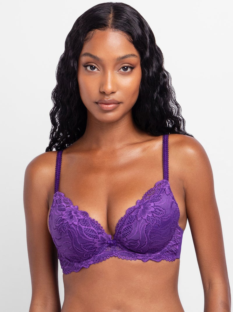 Soutien-gorge plongeant push up angie Dorina Violet - Kiabi