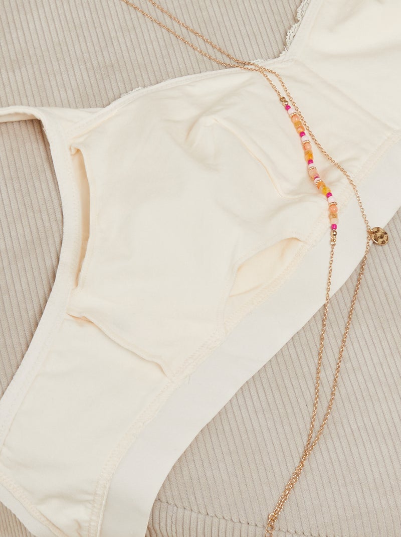 Soutien-gorge post-opératoire - Octobre Rose Beige - Kiabi