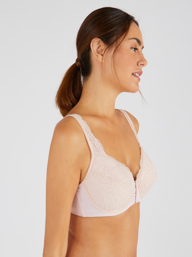 Soutien-gorge post opératoire à armatures, ouverture devant  - Damart Rose - Kiabi