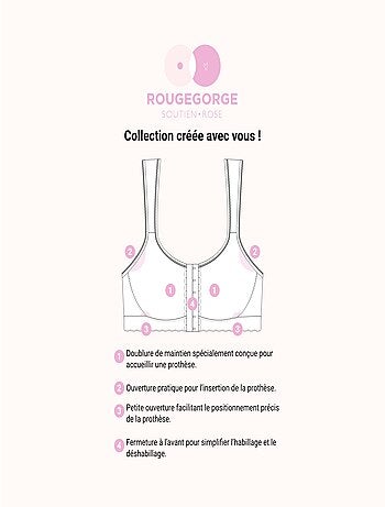 Soutien-gorge post opératoire brassière Candice - RougeGorge Lingerie