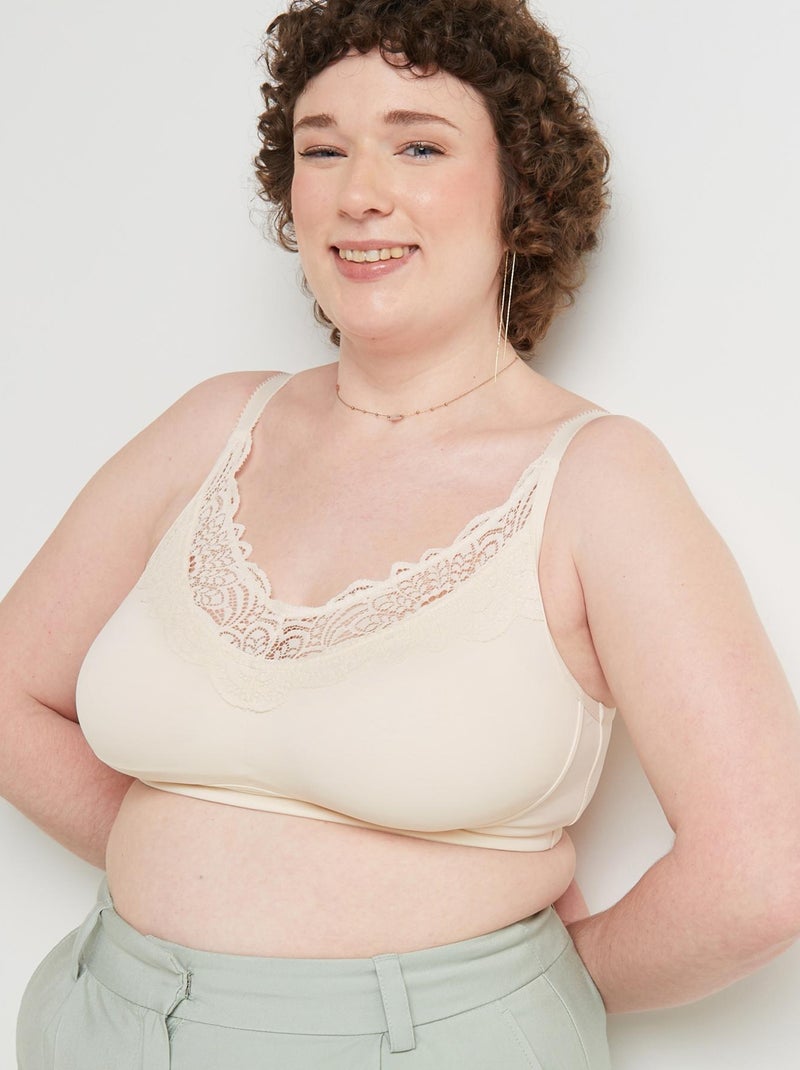 Soutien-gorge post opératoire brassière Dentelle - RougeGorge Lingerie Ecru - Kiabi