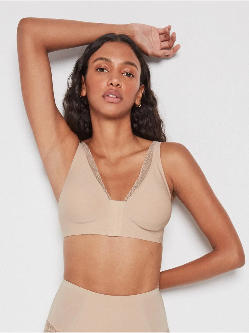 Soutien-gorge post-opératoire sans armature et mousse amovible Rose - Kiabi