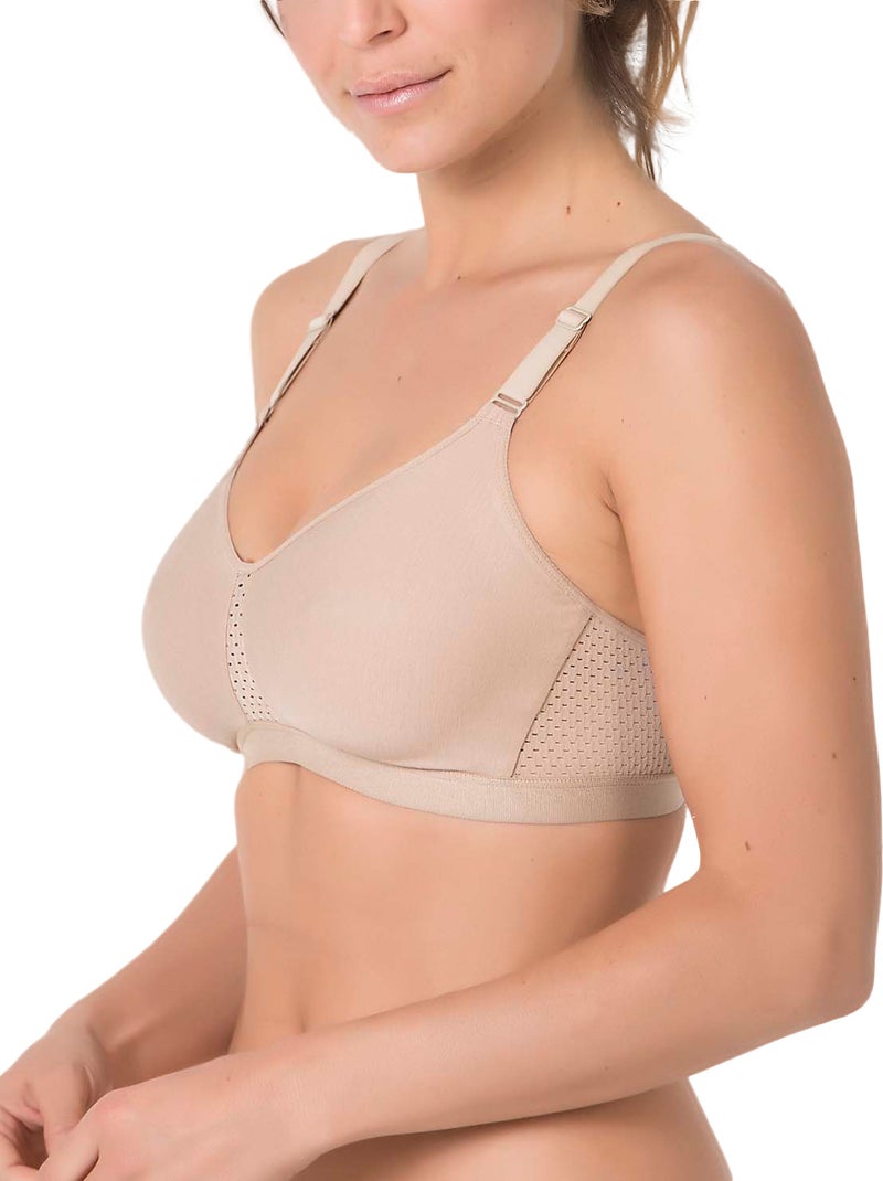 Soutien-gorge post-opératoire sans armatures tissu préformé Care Beige - Kiabi
