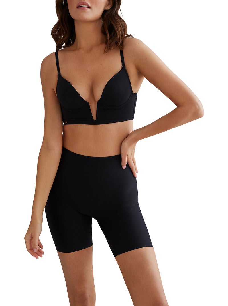 Soutien-gorge préformé décolleté profond Curves Noir - Kiabi