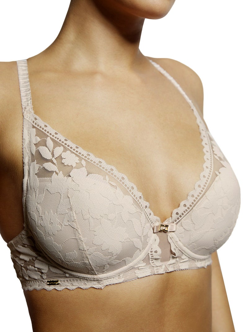 Soutien-gorge préformé décolleté profond Gabrielle Beige - Kiabi