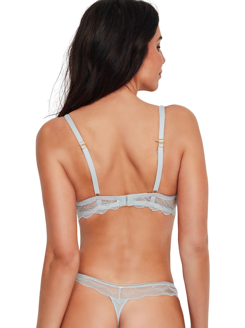 Soutien-gorge préformé décolleté profond MANUELA Gris - Kiabi