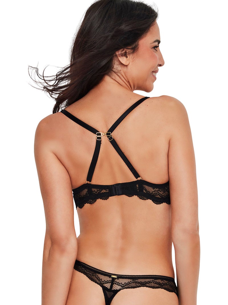 Soutien-gorge préformé décolleté profond MANUELA Noir - Kiabi