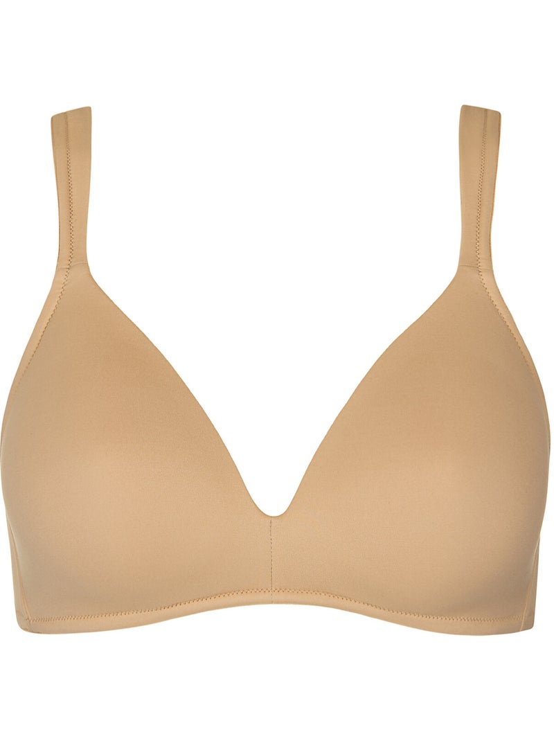 Soutien-gorge préformé décolleté profond sans armatures Maya Beige - Kiabi