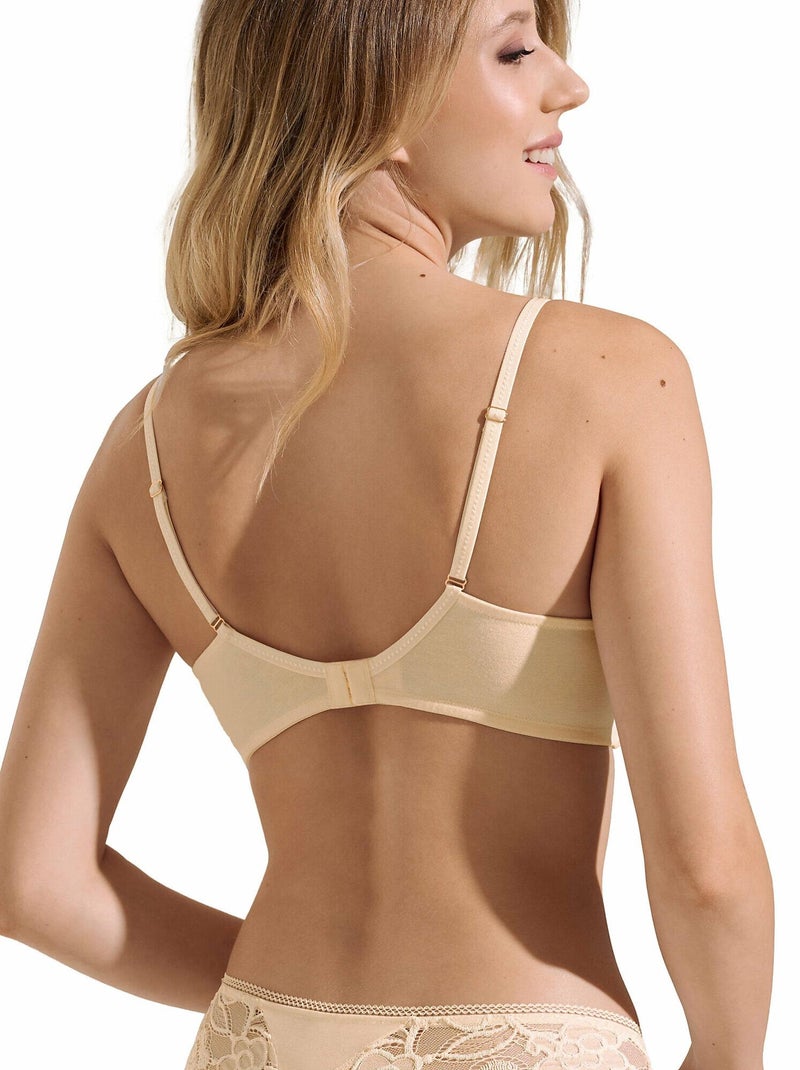 Soutien-gorge préformé plongeant sans armatures Nina Beige - Kiabi
