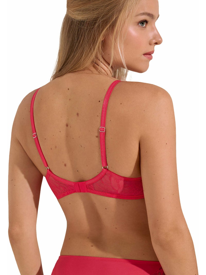 Soutien-gorge préformé sans armatures Naty Orange corail - Kiabi