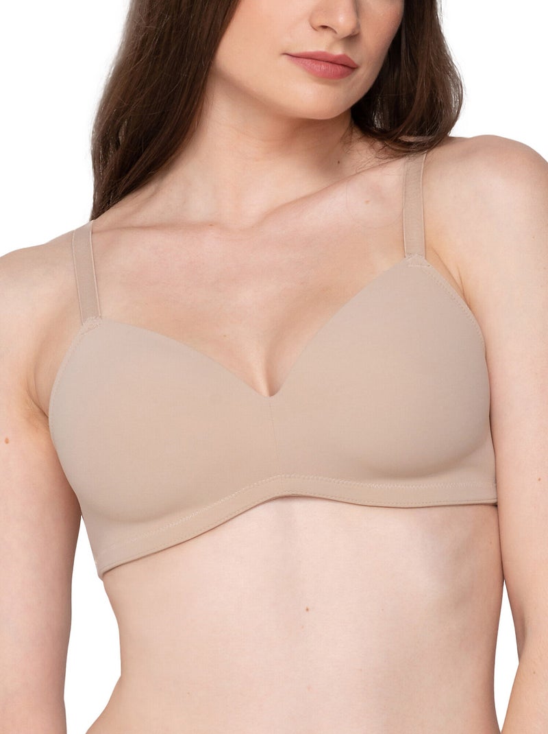 Soutien-gorge préformé sans armatures Secret Sense Beige - Kiabi