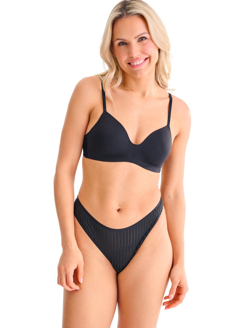 Soutien-gorge préformé sans armatures TIA Noir - Kiabi