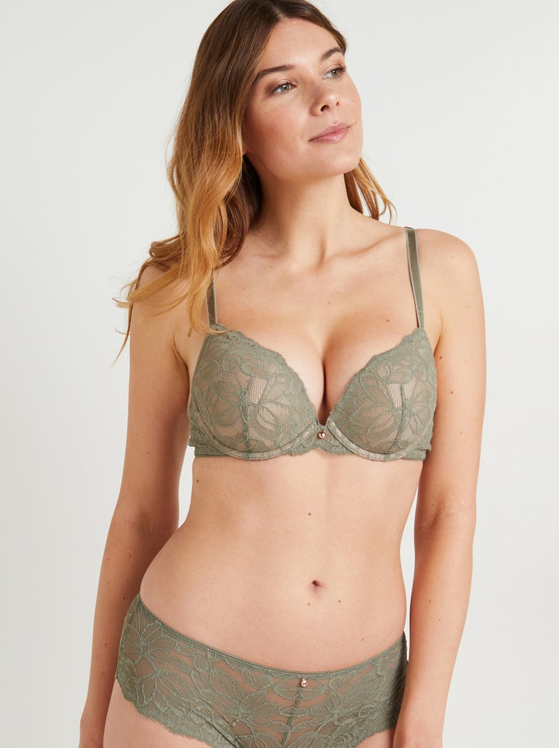 Soutien-gorge push dentelle Dory - RougeGorge Lingerie Kaki - Kiabi