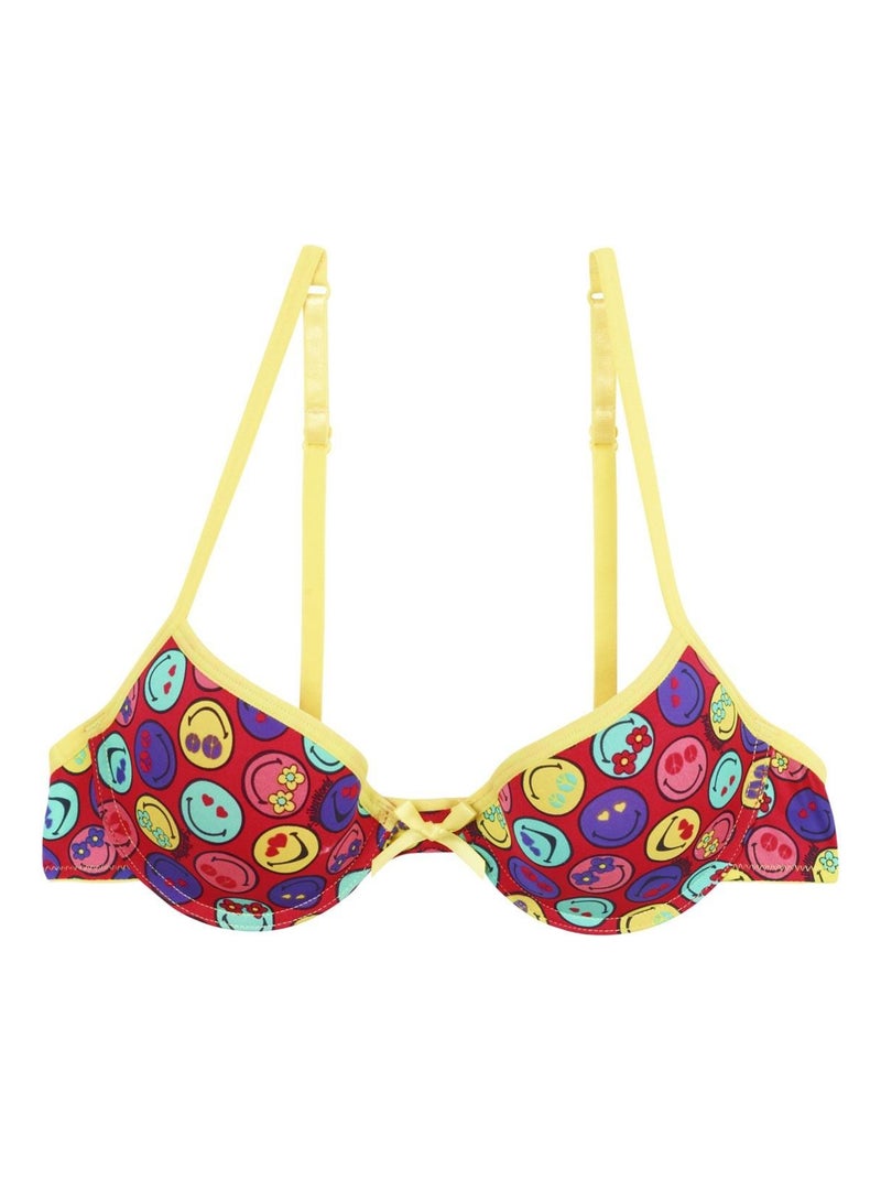 Soutien-gorge push moulé imprimé WITH LOVE - Pomm'Poire Rose - Kiabi