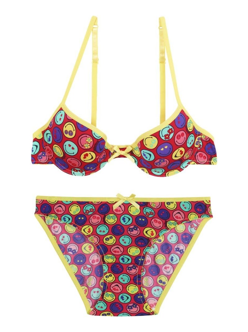 Soutien-gorge push moulé imprimé WITH LOVE - Pomm'Poire Rose - Kiabi